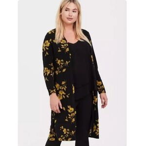 Torrid Size 3 Floral Long Cardigan